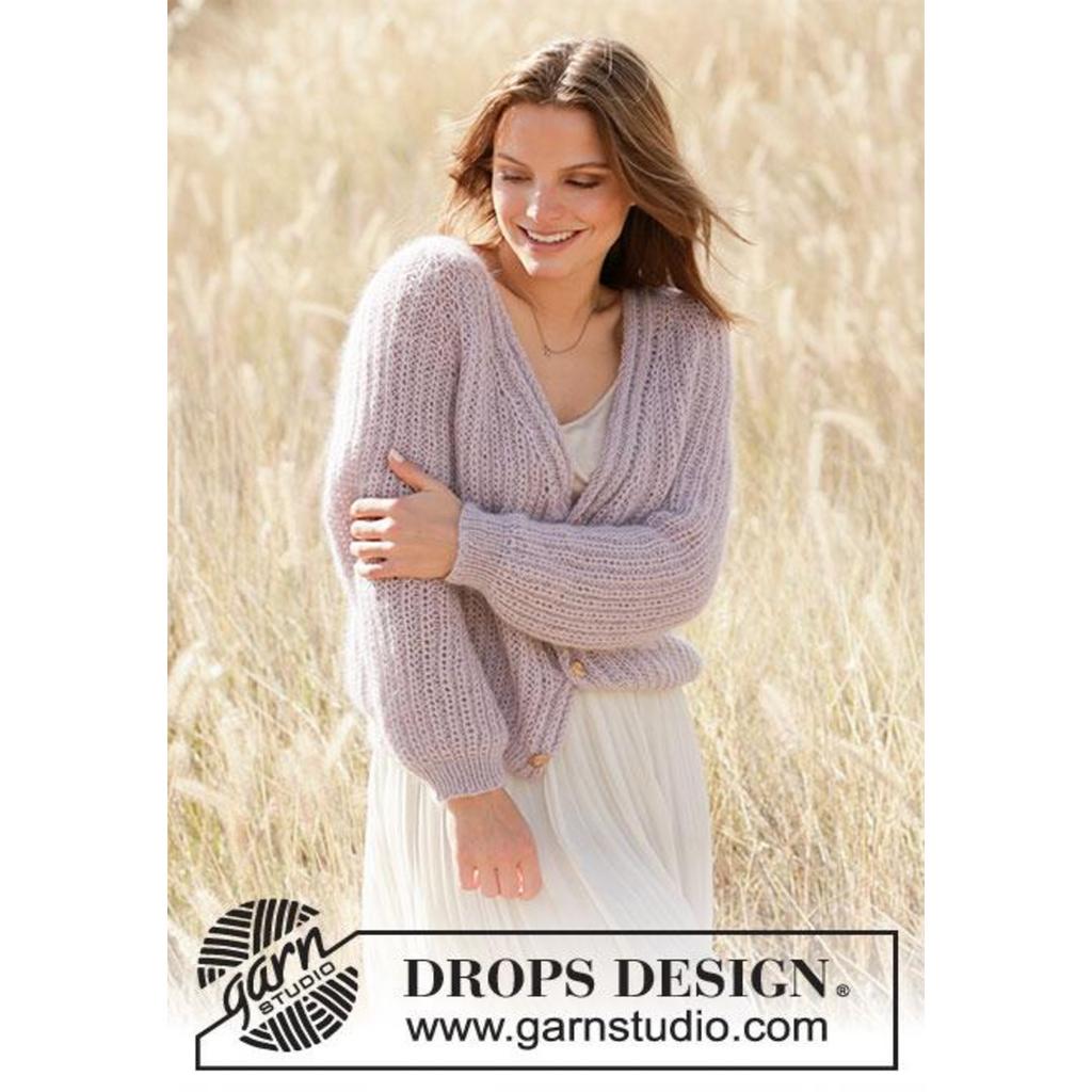 Lavender Breeze Strickjacke Strickanleitung - Drops Design (PDF)
