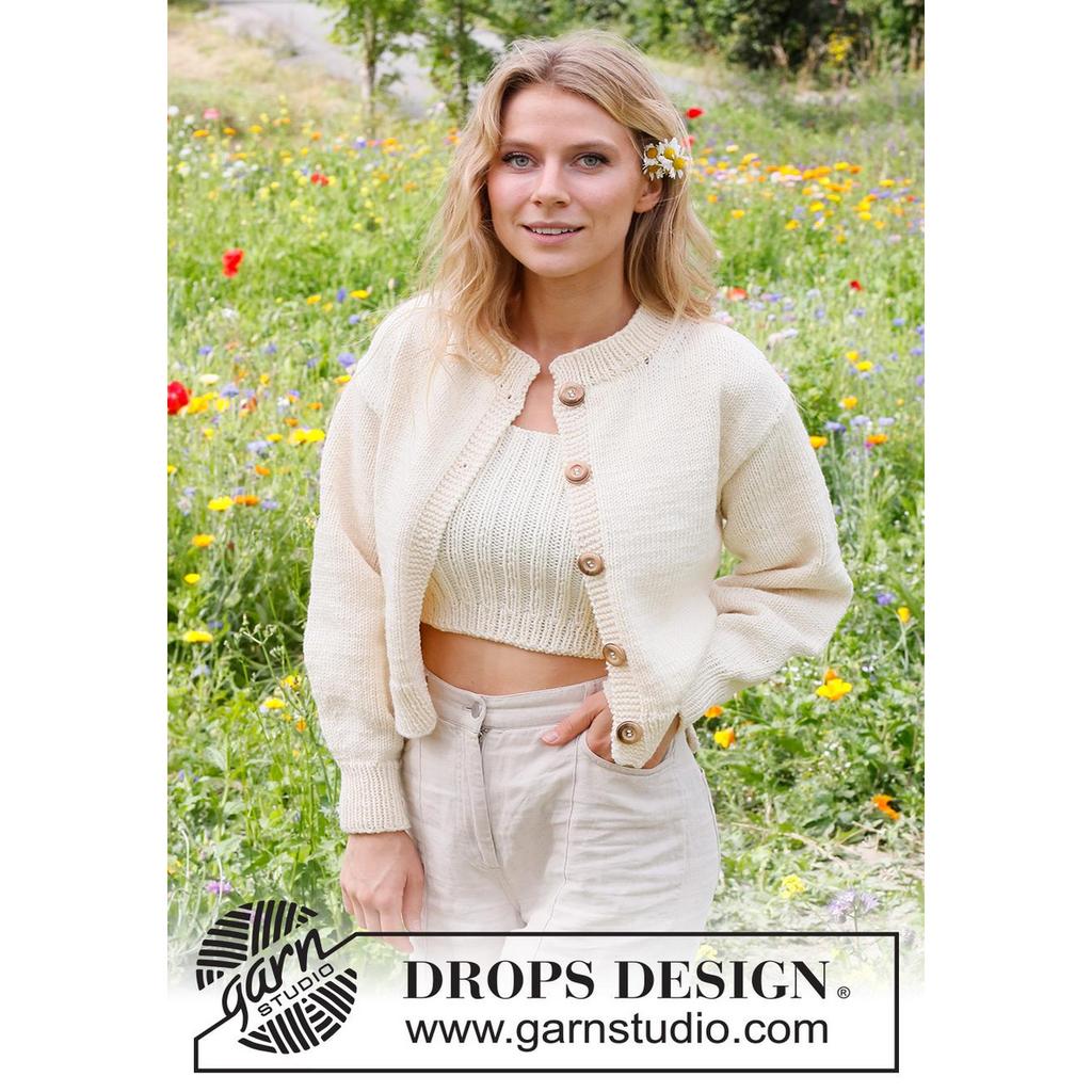Prairie Rose Cardigan Strickanleitung - Drops Design (PDF) bei bei Lieblingsgarn