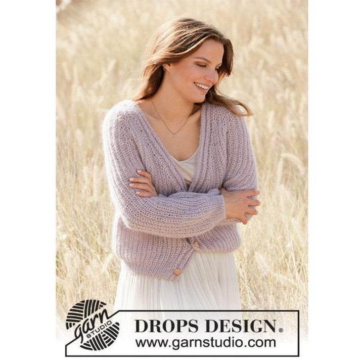 Lavender Breeze Strickjacke Strickanleitung - Drops Design (PDF)