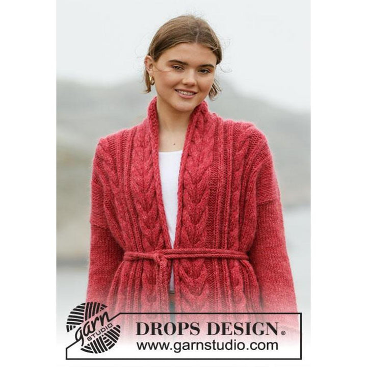 Winter Cardinal Cardigan Strickanleitung - Drops Design (PDF)