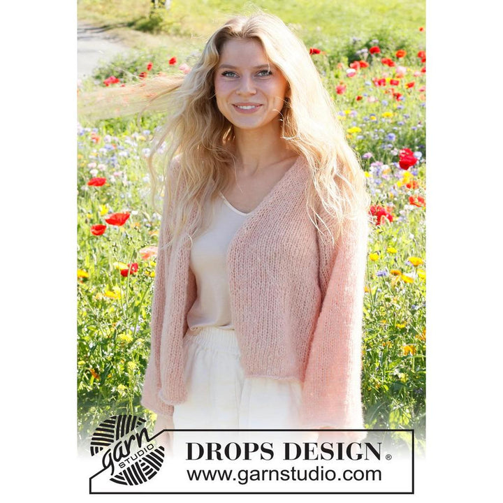 Cherished Moments Strickjacke mit V-Ausschnitt Strickanleitung - Drops Design (PDF) bei bei bei Lieblingsgarn