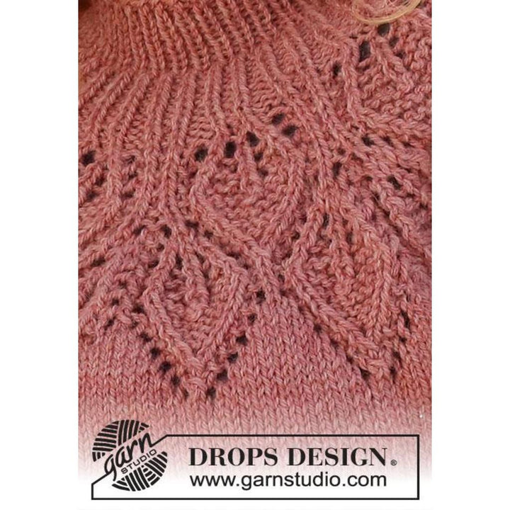 Pullover mit Blattmuster-Passe Strickanleitung - Drops Design (PDF) bei bei Lieblingsgarn