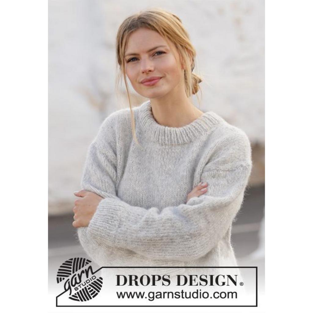 Grey Pearl Pullover Strickanleitung - Drops Design (PDF)