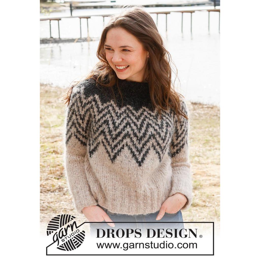 Inverted Peaks Sweater Strickanleitung - Drops Design (PDF) bei bei Lieblingsgarn