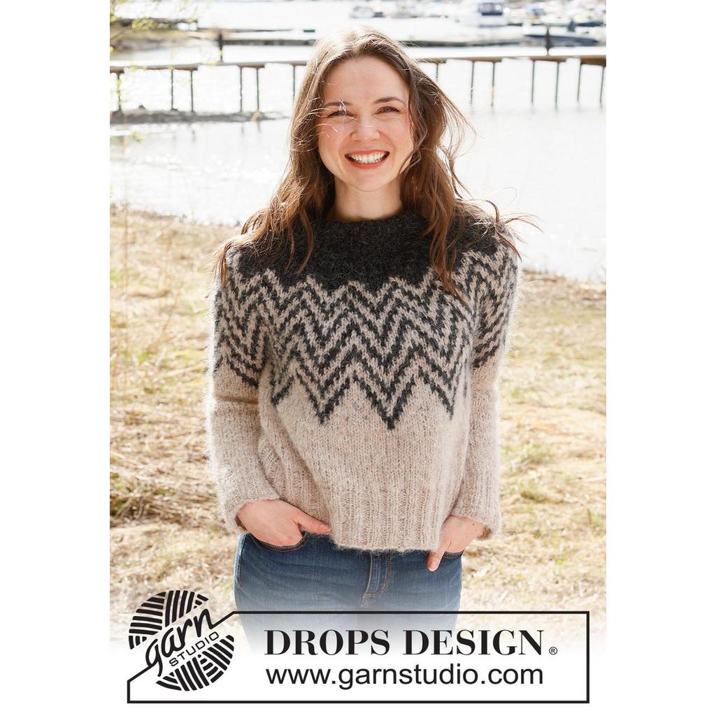 Inverted Peaks Sweater Strickanleitung - Drops Design (PDF) bei bei Lieblingsgarn