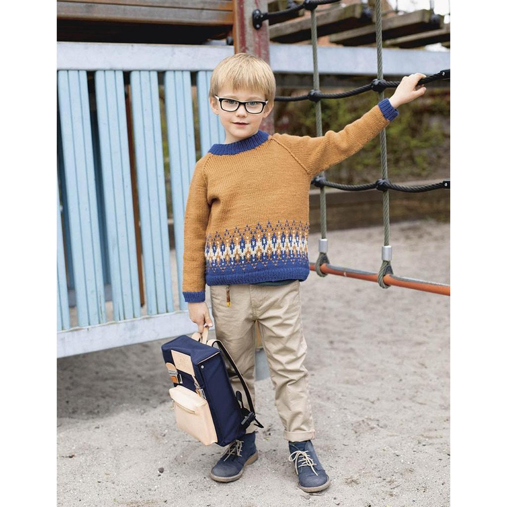Kinder Raglanpullover mit Musterjoch Strickanleitung - Sandnes Garn / Anita Brathetland (PDF) bei bei Lieblingsgarn