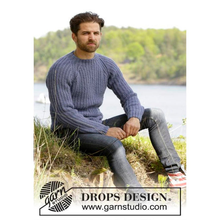 Twin River Herrenpullover mit Raglanärmeln Strickanleitung - Drops Design (PDF) bei bei Lieblingsgarn