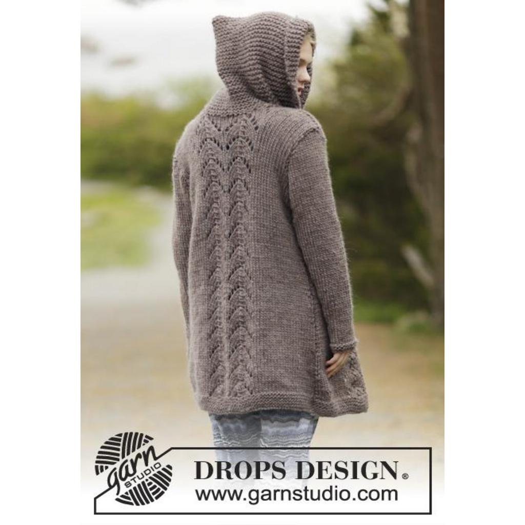 Into The Woods Jacke mit Kapuze Strickanleitung - Drops Design (PDF) bei bei Lieblingsgarn