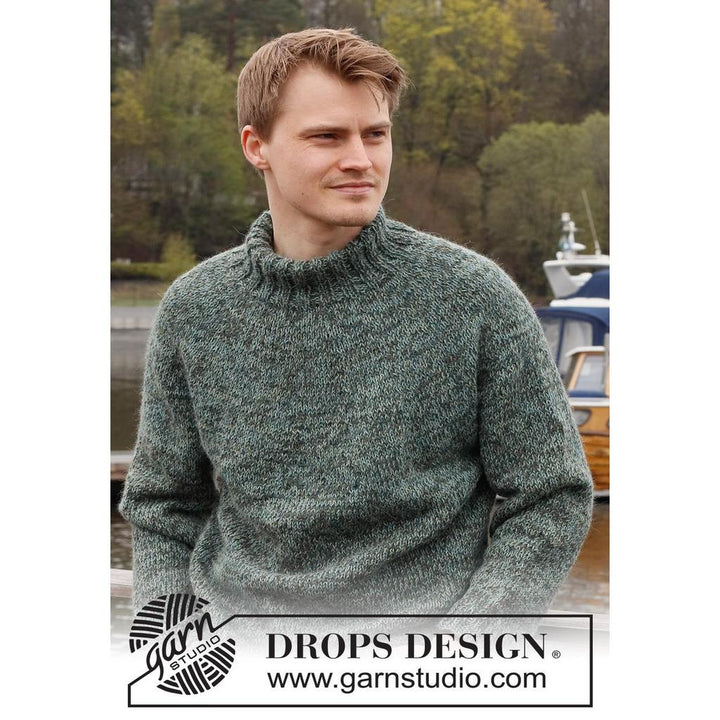 Lucky Wish Herrenpullover Strickanleitung - Drops Design (PDF)