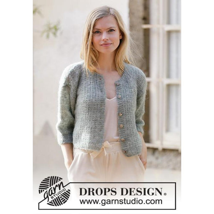 Strickjacke mit kurzen Ärmeln Strickanleitung - Drops Design (PDF)