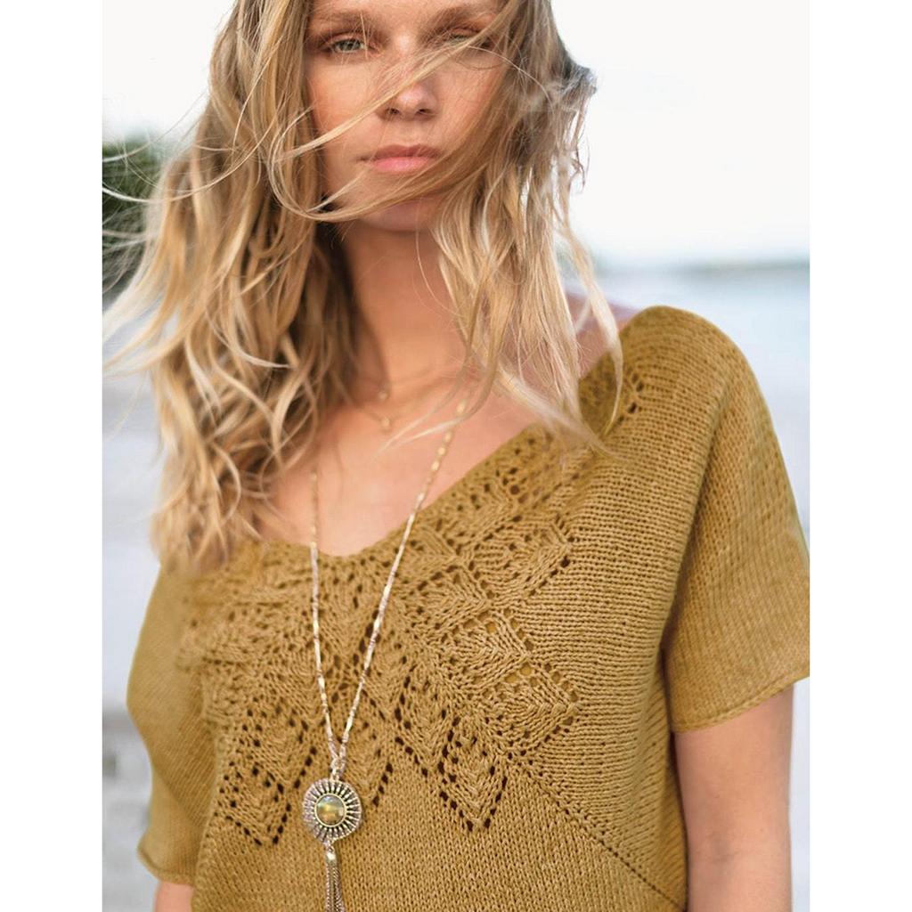 Lina Shirt mit Lochmuster Strickanleitung - Sandnes Garn / Olaug Beate Bjelland (PDF) bei Lieblingsgarn