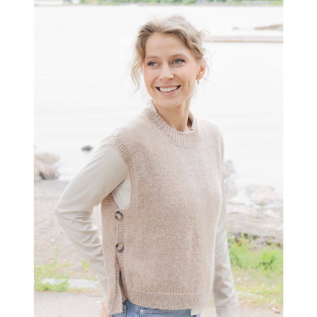 Drops Design Pattern Pullunder Driftwood Vest Strickset - Drops (PDF) Lieblingsgarn