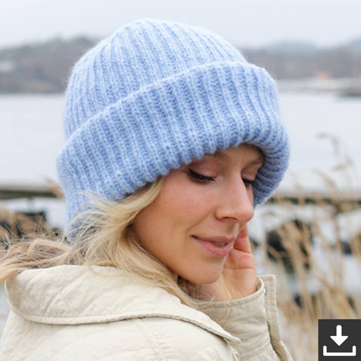 Drops Design Pattern Mütze Blue Jay Hat Strickset - Drops (PDF) Lieblingsgarn