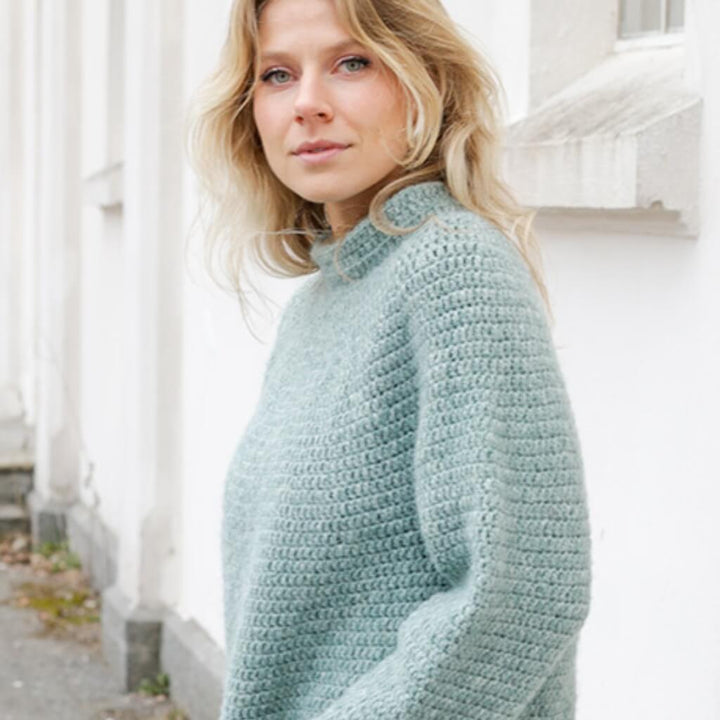 Drops Design Pattern Pullover Sea Foam Sweater Häkelset - Drops (PDF) Lieblingsgarn