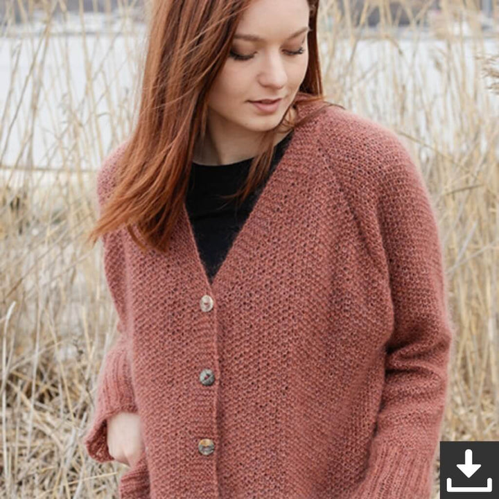 Drops Design Pattern Strickjacke Copper River Cardigan Strickset - Drops (PDF) Lieblingsgarn