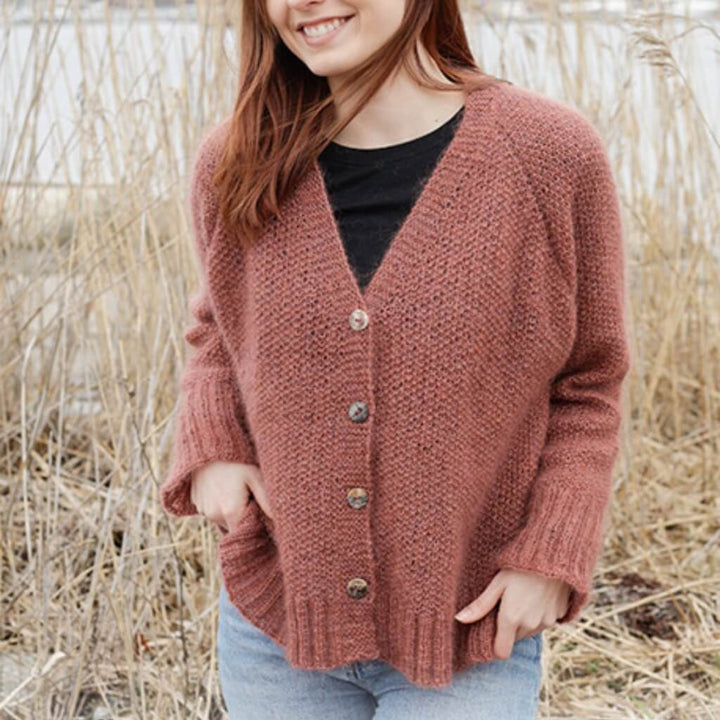 Drops Design Pattern Strickjacke Copper River Cardigan Strickset - Drops (PDF) Lieblingsgarn