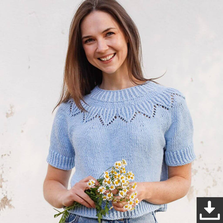 Drops Design Pattern Damen Top Echo Mountain Strickset - Drops (PDF) Lieblingsgarn