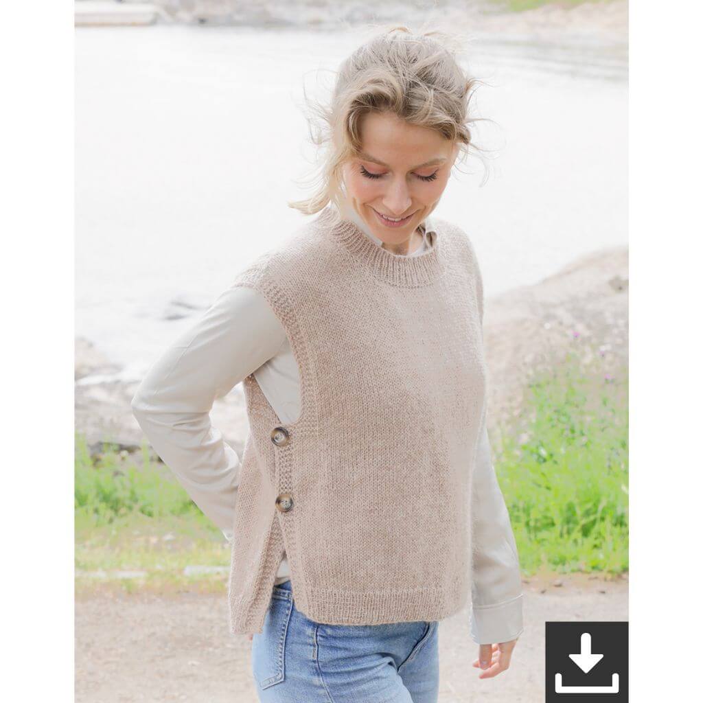 Drops Design Pattern Pullunder Driftwood Vest Strickset - Drops (PDF) Lieblingsgarn