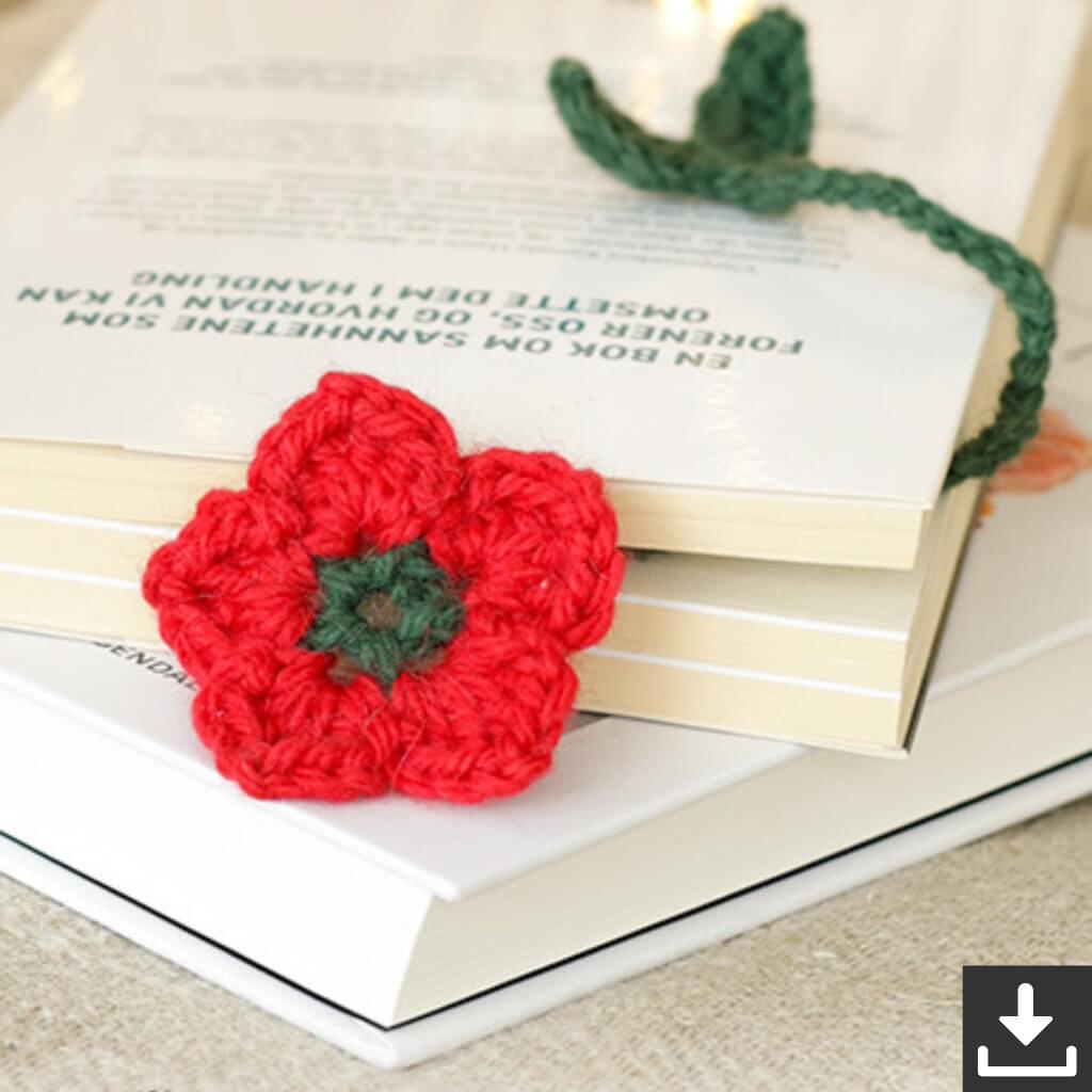 Drops Design Pattern Flower Quotes Lesezeichen Häkelkit - Drops (PDF) Lieblingsgarn