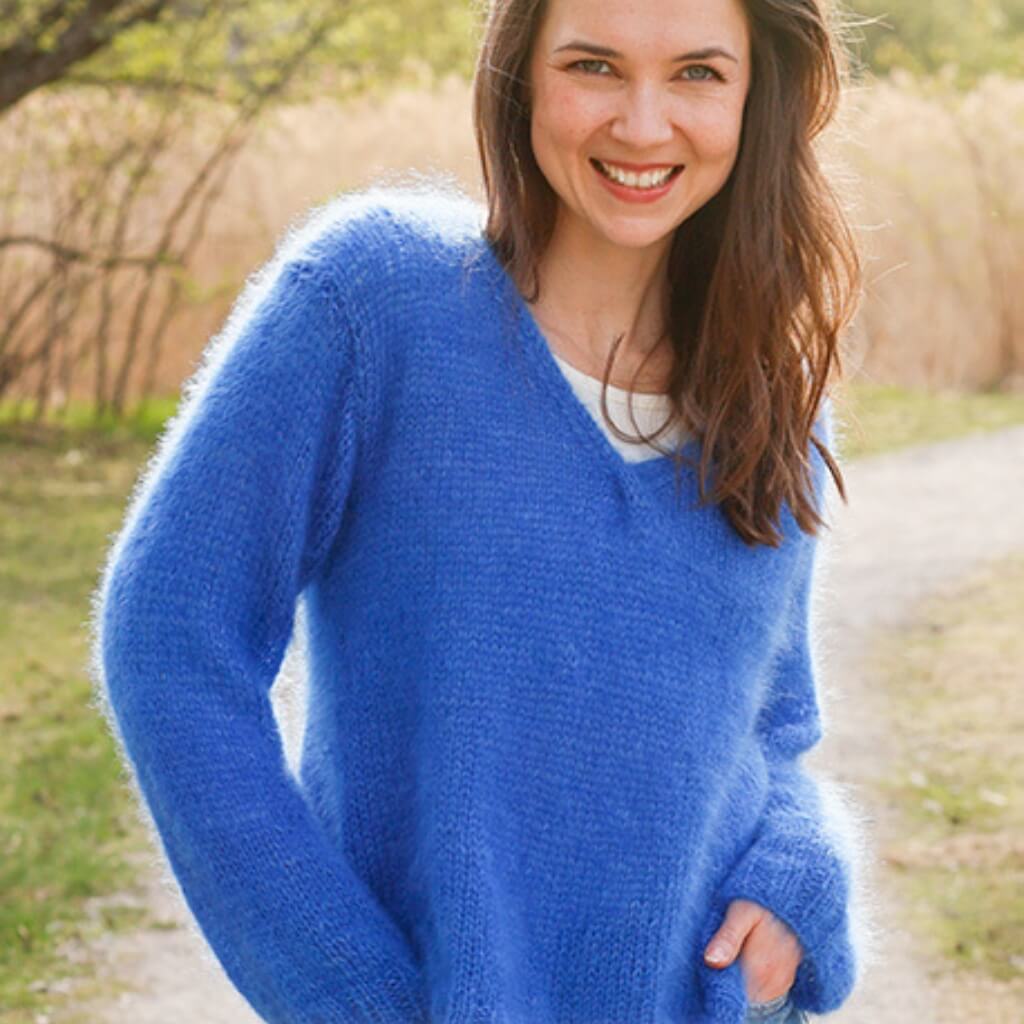 Drops Design Pattern Pullover Cornflowers Blues Strickset -  Drops (PDF) Lieblingsgarn