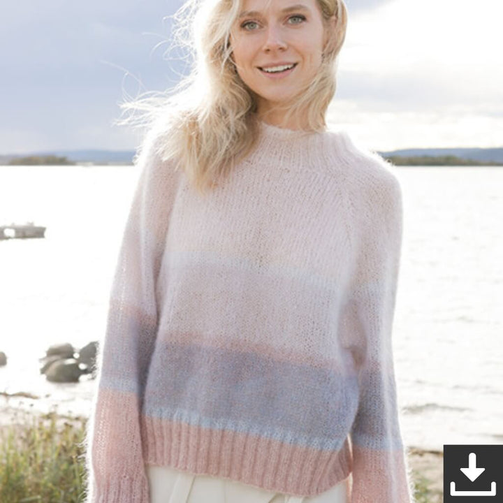 Drops Design Pattern Pullover Watercolour Horizons Sweater Strickset - Drops (PDF) Lieblingsgarn