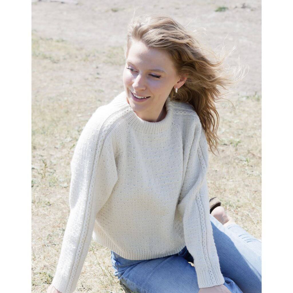 Drops Design Pattern Damen Pullover Winter Rain Strickset - Drops (PDF) Lieblingsgarn