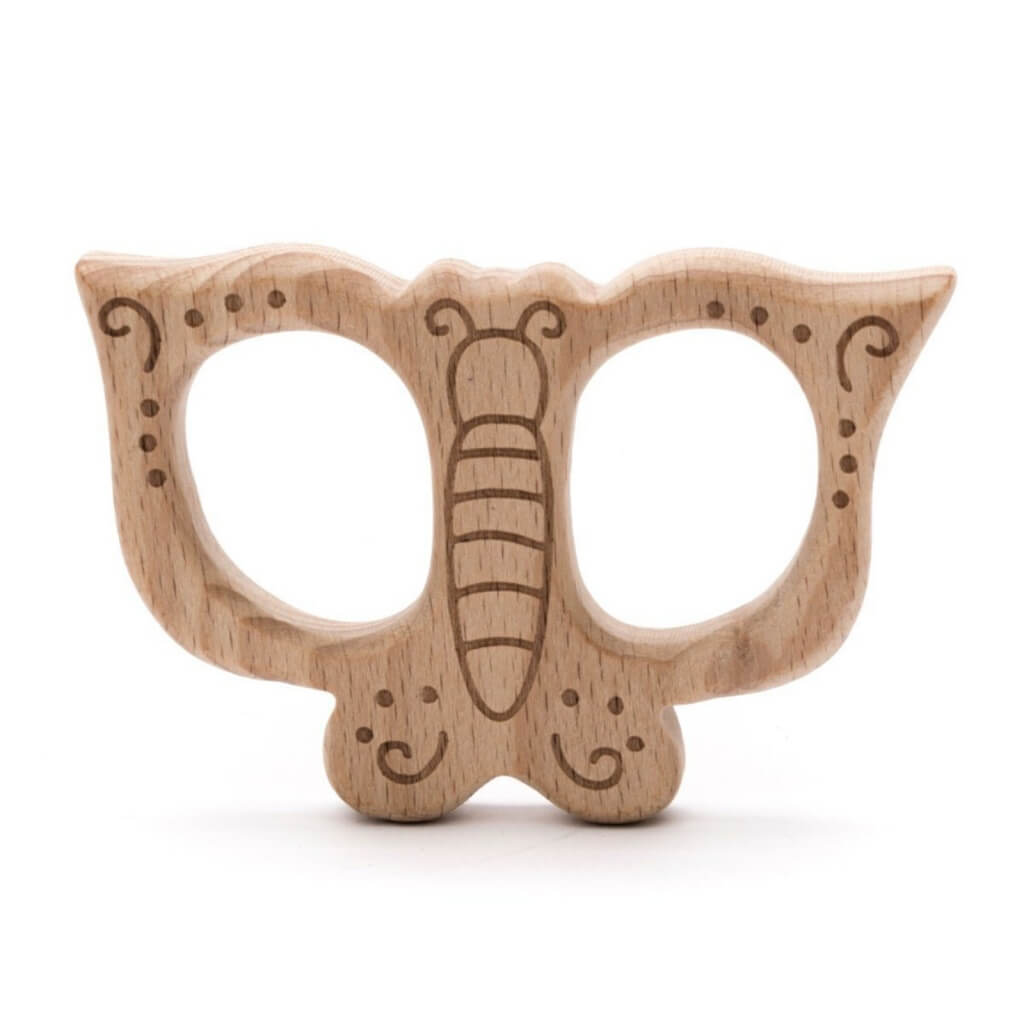 Durable Durable Baby Beißring Schmetterling aus Holz Lieblingsgarn