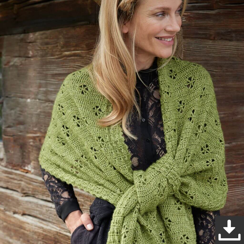 Lana Grossa Pattern Lochmuster Schal Häkelset - Lana Grossa (PDF) Lieblingsgarn