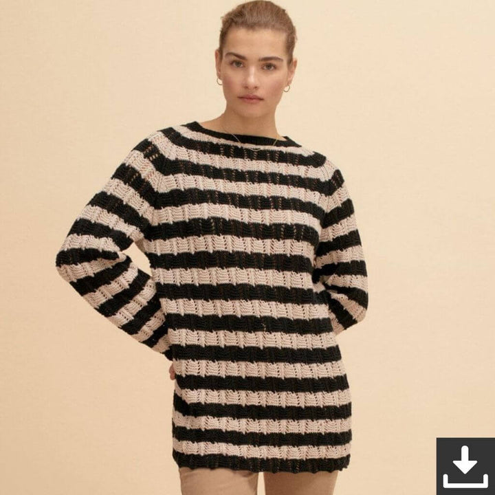 Lana Grossa Pattern Streifenpullover Strickset - Lana Grossa (PDF) Lieblingsgarn