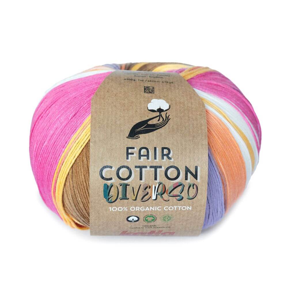 Katia 401 - Gelb-Fuchsia Katia Fair Cotton Diverso Lieblingsgarn