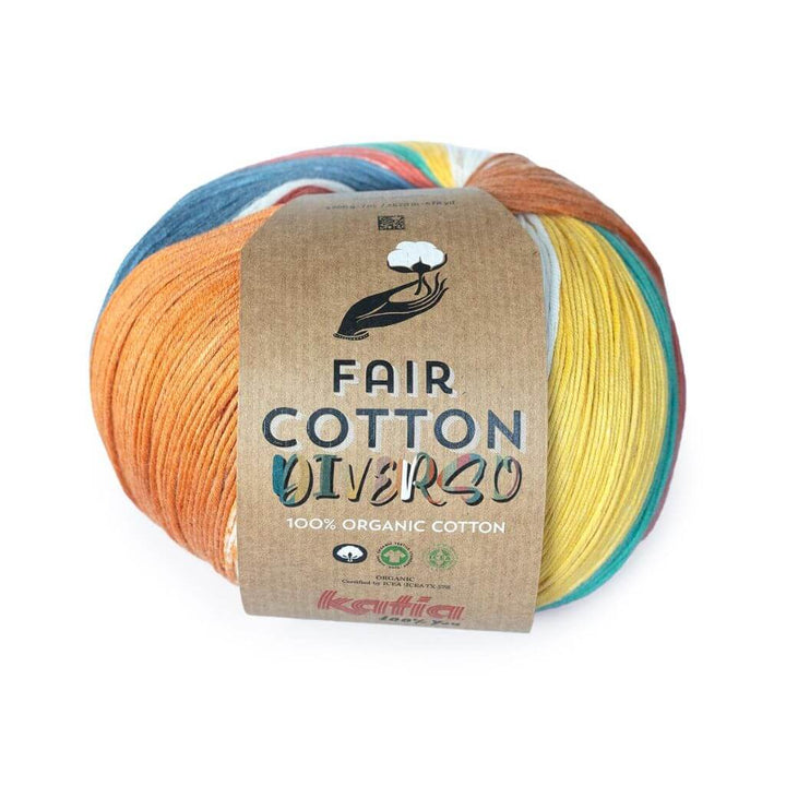 Katia 404 - Koralle-Orange-Grün Katia Fair Cotton Diverso Lieblingsgarn