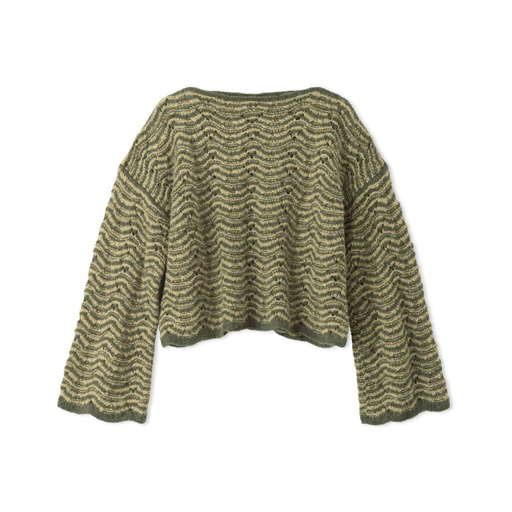 Pullover im zweifarbigen Ajourwellenmuster Strickanleitung - Lana Grossa (Heft)