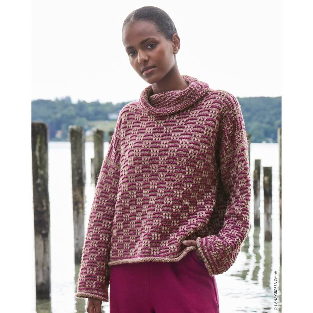 Pullover im Hebemaschenmuster Strickanleitung - Lana Grossa (Heft)