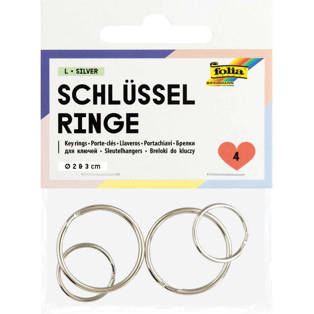 Folia silber Folia Schlüsselringe L, 4 Stück Lieblingsgarn