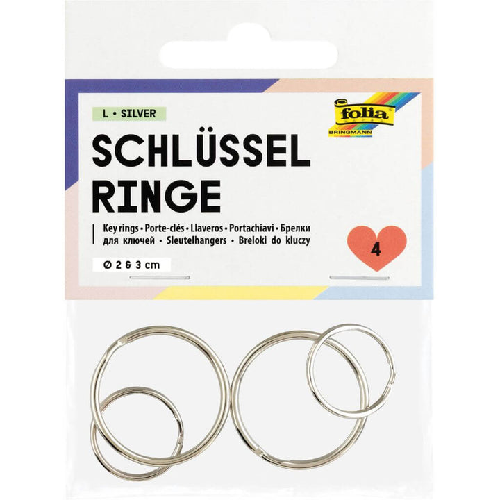 Folia silber Folia Schlüsselringe L, 4 Stück Lieblingsgarn