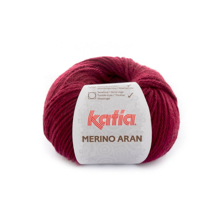 Katia 23-Dunkelweinrot Katia Merino Aran Lieblingsgarn