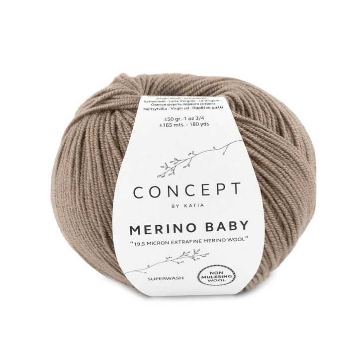 Katia 42-Dunkelbeige Katia Merino Baby Lieblingsgarn