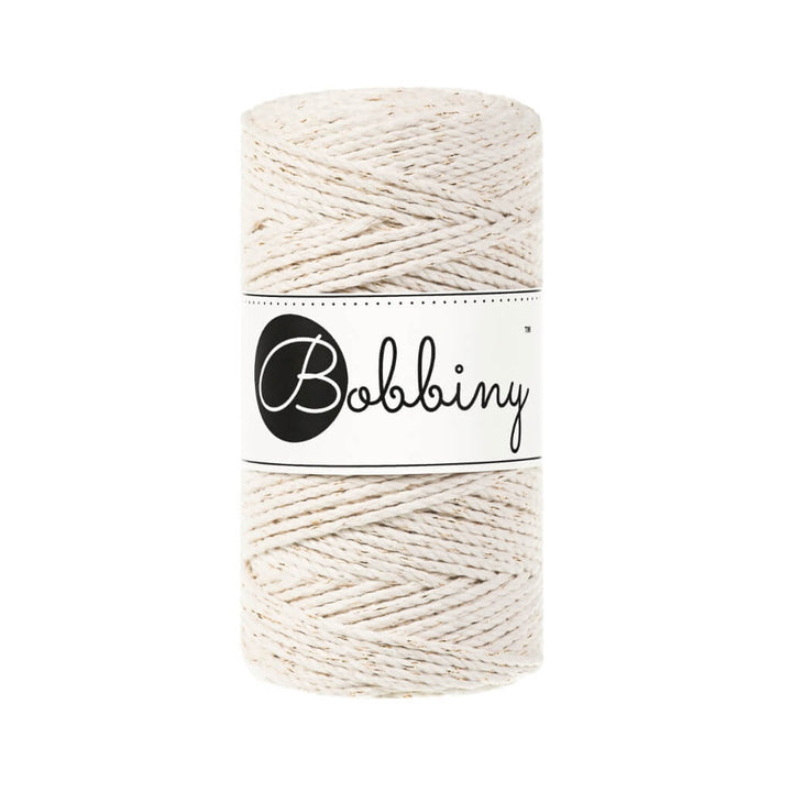 Bobbiny Golden Natural Bobbiny Makramee Garn 3mm gedreht Lieblingsgarn