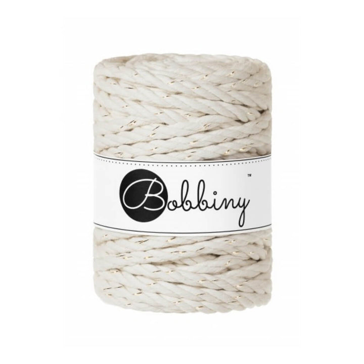 Bobbiny Golden Natural Bobbiny Makramee Garn 9 mm x 30 m gedreht Lieblingsgarn