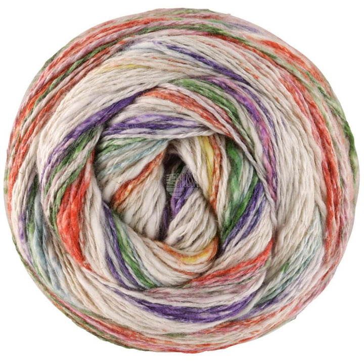 Lana Grossa 3032 - Moosgrün/Rost/Blauviolett/Grün/Hellblau/ Natur/Limette Lana Grossa Gomitolo Hippie Lieblingsgarn
