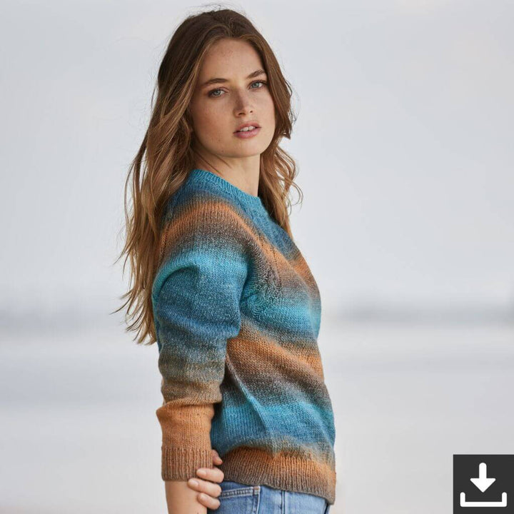 Lana Grossa Pattern Pullover mit Farbverlauf Strickset - Lana Grossa (PDF) Lieblingsgarn