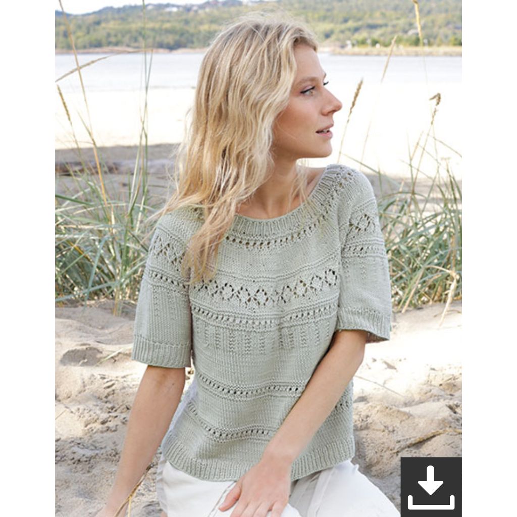 Drops Damen Pullover Green Grove Tea Strickanleitung - Drops (PDF) Lieblingsgarn