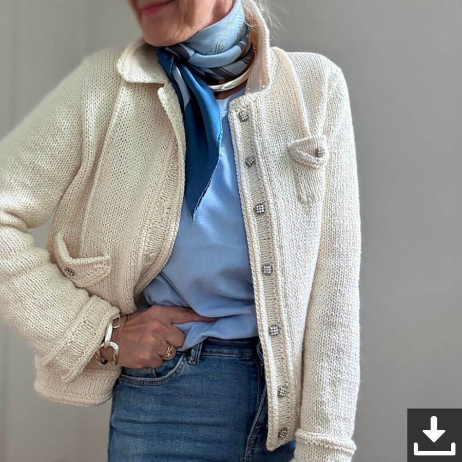 Hinterm Stein Strickjacke White Jeans Jacket Strickanleitung - Hinterm Stein (PDF) Lieblingsgarn