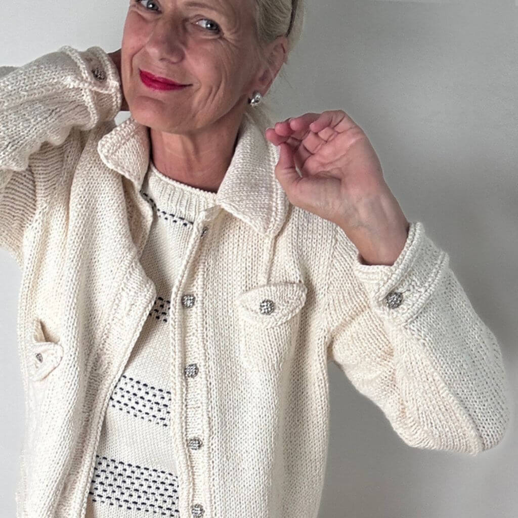 Hinterm Stein Strickjacke White Jeans Jacket Strickanleitung - Hinterm Stein (PDF) Lieblingsgarn