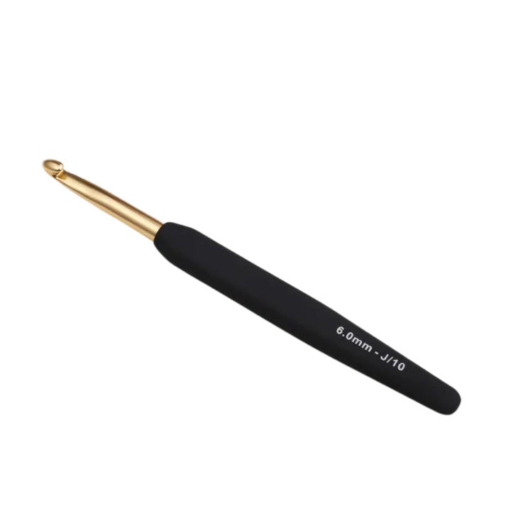 KnitPro Aluminium Häkelnadel Softgriff gold-schwarz
