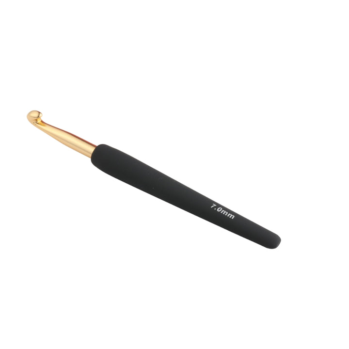 KnitPro Aluminium Häkelnadel Softgriff gold-schwarz