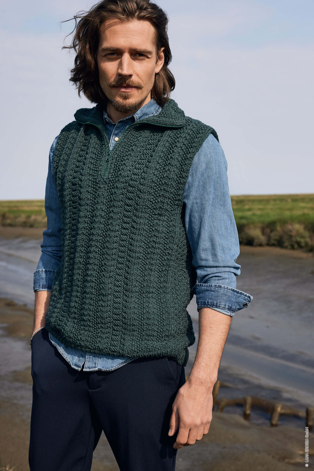 Lana Grossa Pattern Herren Pullunder Strickanleitung - Lana Grossa (Heft) Lieblingsgarn
