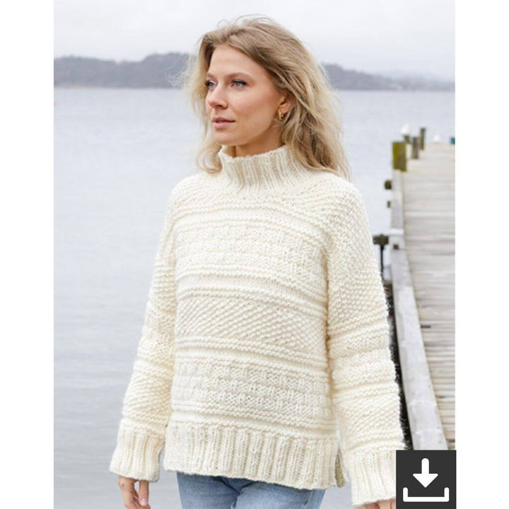 Drops Damen Pullover Ice Tide Strickanleitung - Drops (PDF) Lieblingsgarn