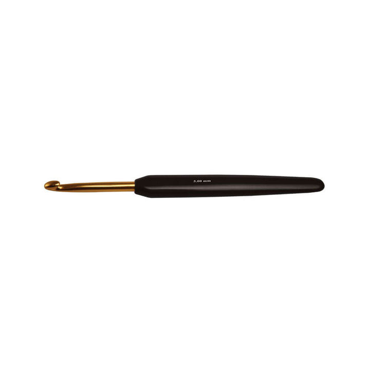 KnitPro Aluminium Häkelnadel Softgriff gold-schwarz
