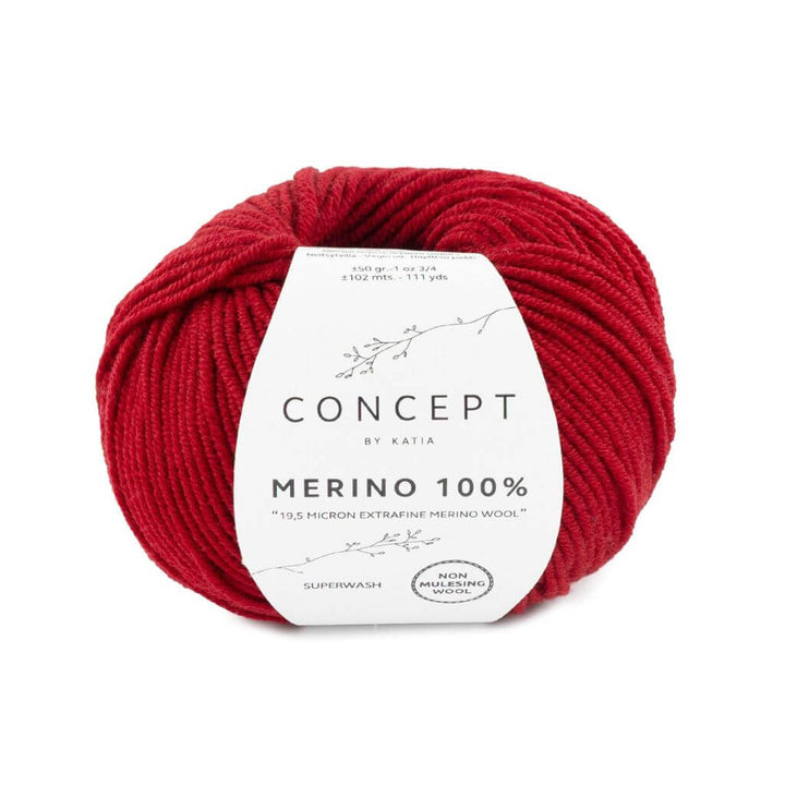Katia 52 - Weinrot Katia Merino 100 % Lieblingsgarn